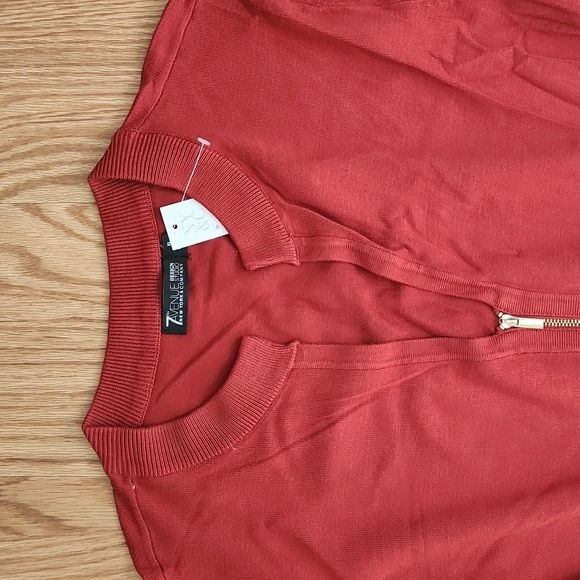 NY & Co Zip-Front Sweater Sheath Dress - 7th Ave - Picture 4 of 9